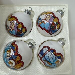 Vintage Krebs  Angel Mary Jesus Christmas Tree Ornaments - Set of 4